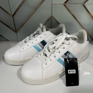 BTS trainers white and blue sneakers for big girls size 5